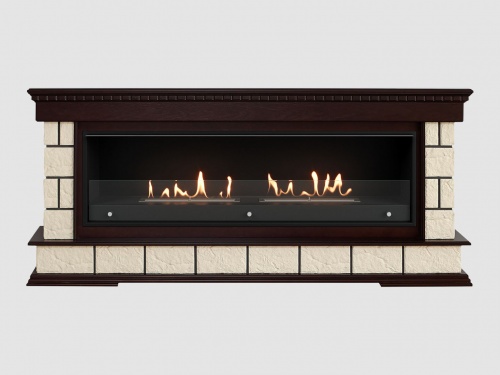 Каминный портал МДФ "SHATEAU 1940" с биокамином Lux Fire "Фаер Бокс Вега-2"