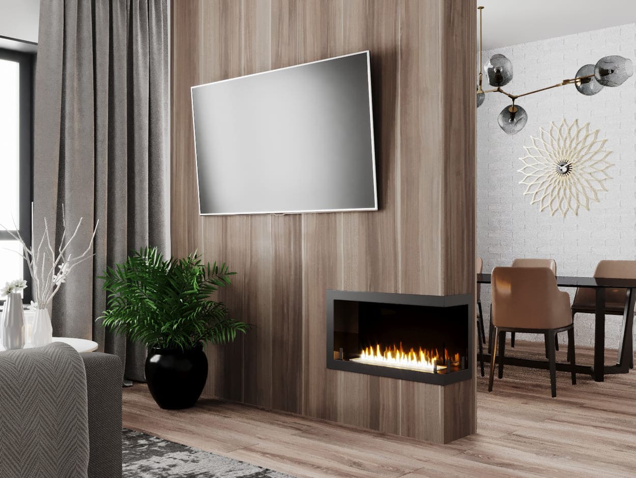 Биокамин "Русский огонь" Честер 700 угловой правый с защитным и декоративным стеклом по цене 33 300 руб.