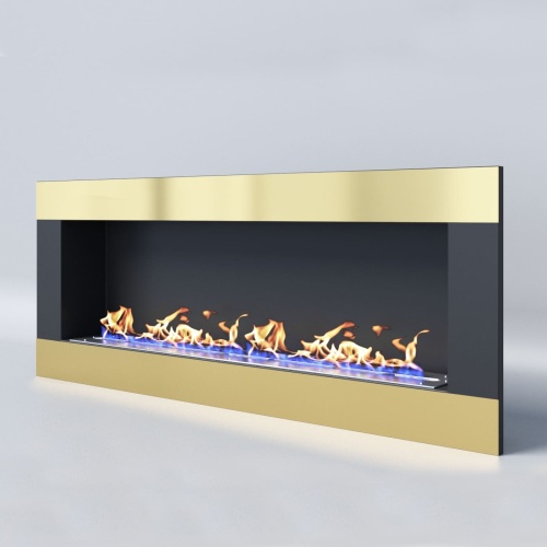 Биокамин "Русский огонь" Голд 1300V встраиваемый с декоративным стеклом (стемалитом)