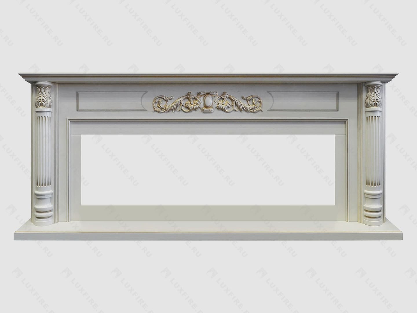 Каминный портал МДФ "Оксфорд 2000" с биокамином Lux Fire "Фаер Бокс Вега-2" (белый) по цене 146 490 руб.