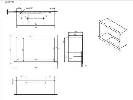 Биокамин "Русский огонь" Лайт 460V встраиваемый с защитным стеклом по цене 14 200 руб.