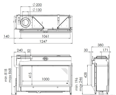 Газовый камин DRU Metro 100XT-41 RCH