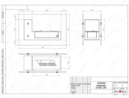 Биокамин напольный SteelHeat TETRISE 500 красный по цене 13 900 руб.