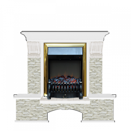 Бостон К Грот однотонный (белый)+Fobos Brass